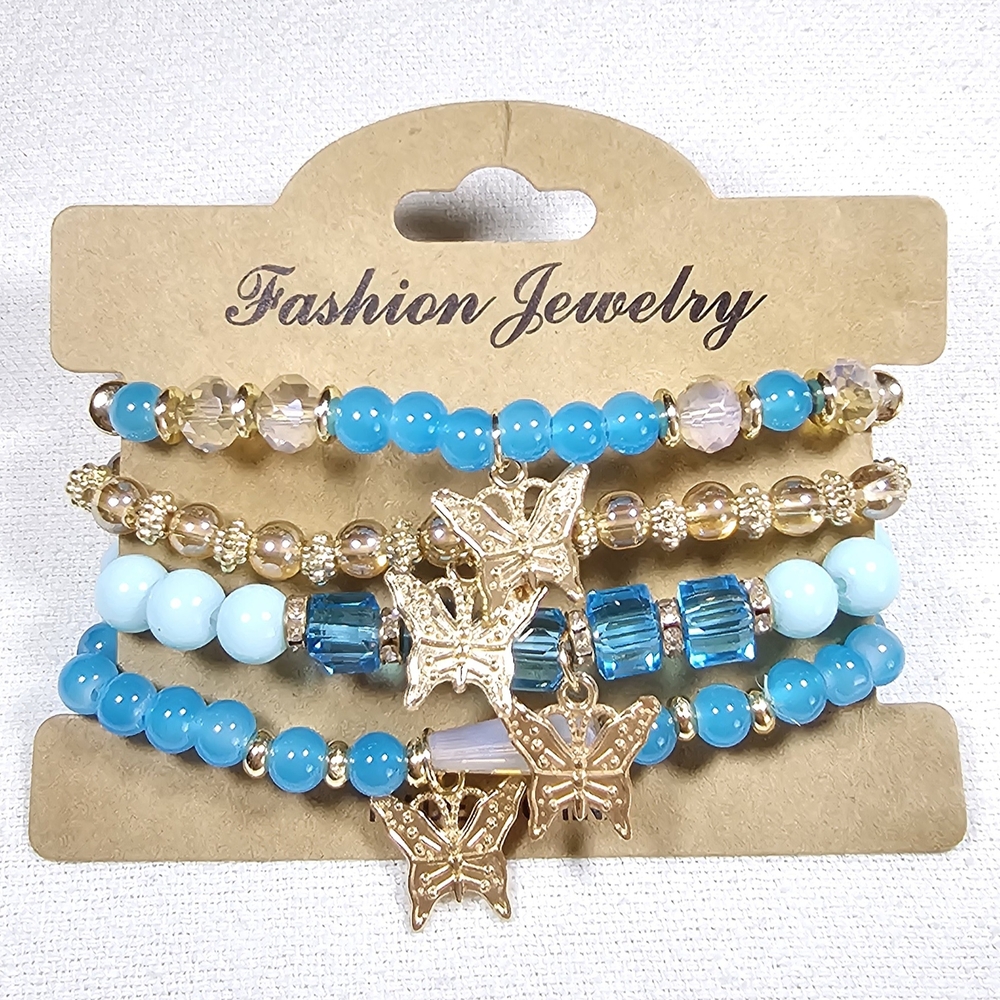 Fashion Jewelry Blue and Gold Ocean Charm Bracelets